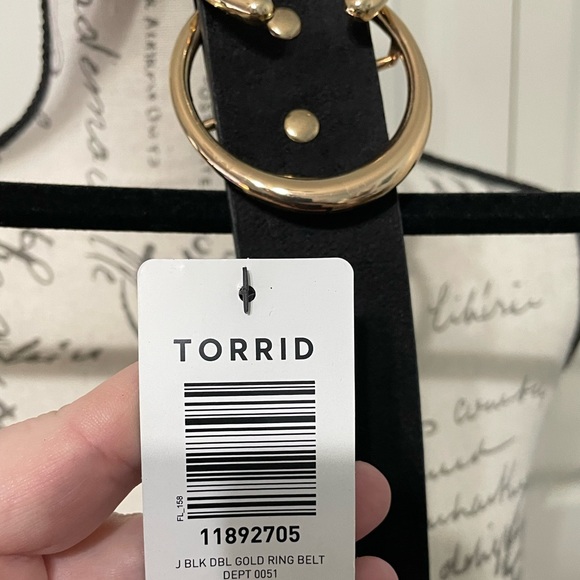 Torrid Plus size black belt with gold buckle. - Picture 2 of 2